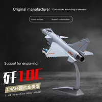 Modèle d'avion de chasse J-10C à l'échelle 1:48 en alliage, modèle militaire de simulation, idéal pour l'exposition, les cadeaux, la personnalisation avec gravure au laser