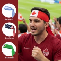 Bandana multifonctionnel unisexe en tissu doux, design assorti aux couleurs de l'équipe nationale, idéal pour les événements sportifs et célébrations de la marque Edge.