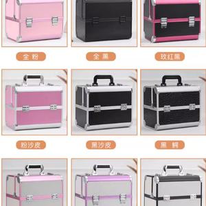 Valise cosmétique professionnelle en aluminium rose avec serrure pour les extensions de cils professionnelles, valise de voyage - Product Image 6