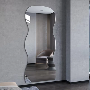 Grand miroir d'habillage mural moderne pleine <span class=keywords><strong>longueur</strong></span> vagues miroir décoratif de salon de ménage de forme irrégulière - Product Image 5