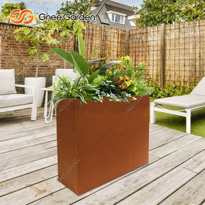 Jardinières d'extérieur en acier corten galvanisé de style américain rustique moderne pour la décoration du jardin et de la maison - Product Image 5