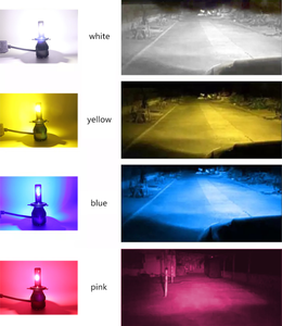 Faro LED de cuatro colores para coche, luz H4, H7, azul rojo, amarillo y blanco, S2, H11, H3, S2 - Product Image 3