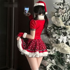 Robe de noël Costume <span class=keywords><strong>Sexy</strong></span> père noël Cosplay Costume pour femmes balle noël fille habiller Festival <span class=keywords><strong>bonne</strong></span> <span class=keywords><strong>année</strong></span> tenue de fête - Product Image 4
