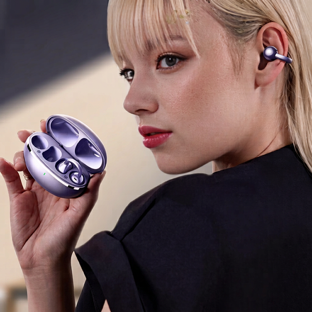 HiFi Stereo Earbuds Open Ear Clip Wireless Headphones with ENC Noise Reduction Touch Control Suitable for Daily Music Listening
