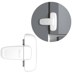 Kit 2 Serrature Per Porta Frigorifero – Acciaio Inox E Lega Di Zinco, Con 2 Chiavi E Adesivo Forte, Colore Bianco