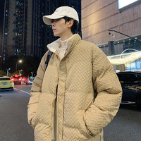 Veste matelassée pour homme en polaire gaufrée ondulée, doublure intérieure épaisse en sherpa, col montant, fermeture éclair et boutons-pression, chaude, décontractée, pour l'hiver
