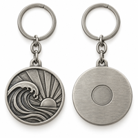 Porte-clés en métal personnalisé avec médaillon en relief vintage, logo personnalisé, vente en gros, cadeau promotionnel, souvenir en vrac, fabricant de porte-clés