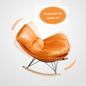 JIAMUJIA Chaise à bascule de salon familial pour adultes et loisirs Chaise de canapé à bascule non pliante en cuir pour meubles de maison - Product Image 6