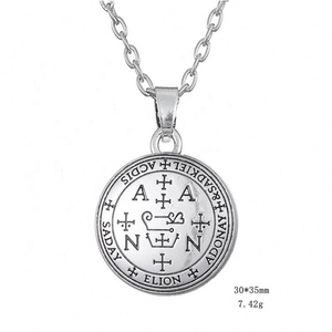 Sigillo di arcangelo Thavael Enochian collane con ciondolo talismano amuleto angelo gioielli collana Vintage Unisex - Product Image 3