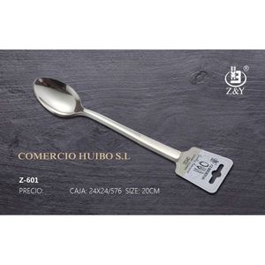 Cuillère en métal à long manche de 20 cm avec finition miroir pour servir et déguster vos plats préférés lors de fêtes - Product Image 1