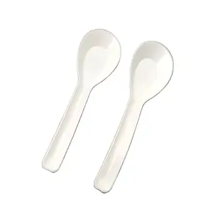 Op Maat Gemaakte Maizena Lepel Food Grade Wegwerp Mes Vork Afbreekbaar Klein Plastic 4 ''Chinese Lepel Voor Thuis