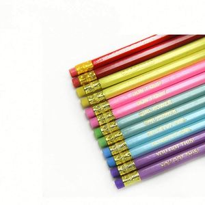 Crayons en bois HB 2B pour dessin, personnalisés, amusants, mignons, pour l'école, écriture, crayons de haute qualité avec gomme - Product Image 3