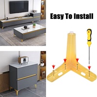 Pieds de meubles en métal doré, pieds de table, de chaise, d'armoire, de canapé robustes en forme de triangle, pieds de canapé de remplacement DIY en métal