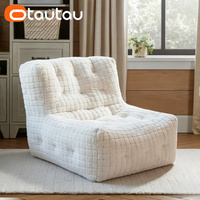 OTAUTAU Housse de pouf de luxe en fausse fourrure de lapin effet gaufré, sans rembourrage, pour canapé-lit, chaise longue, fauteuil inclinable, pouf ottoman, sac SF055