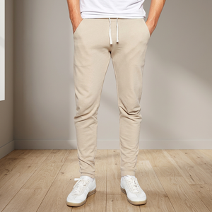Custom Regular Fit Men's 100% Cotton Heavyweight Mid Waist Casual Gym Sweatpants Elastic Waist <b>Joggers</b> - Product Image 3
