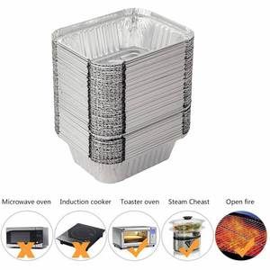 OEM Logo Rectangle Aluminum Foil Disposable <b>Takeaway</b> Food <b>Container</b> Small Size Plastic Lid - Product Image 4