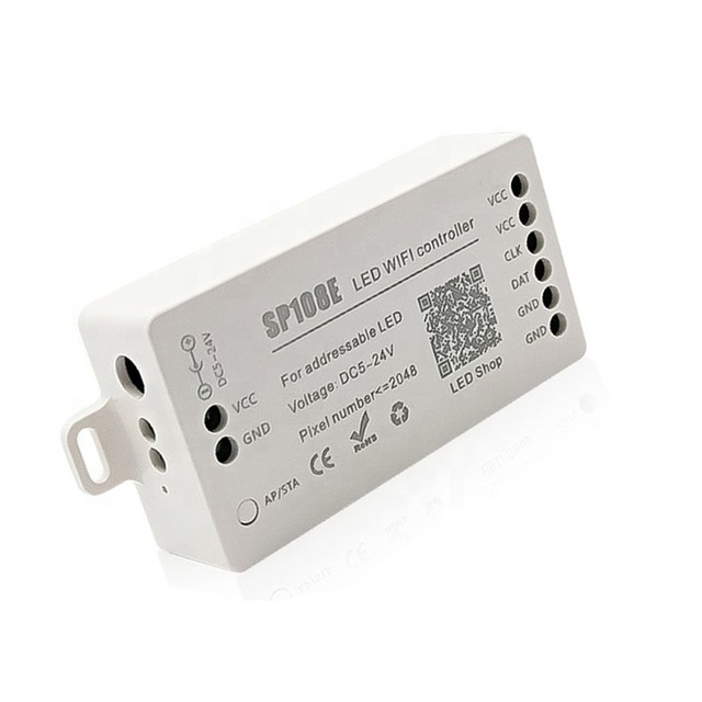 SP108E Wireless WiFi RGB Remote LED Controller DC 5-24V Addressable Pixel Strip Lights Supporting WS2812 Chips 2048 Pixels 30m