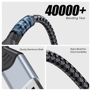Câble USB 2.0 mâle vers micro USB, nylon tressé, coque en aluminium, 1m, câble de charge pour batterie externe - Product Image 2