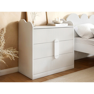 Juego de <span class=keywords><strong>Muebles</strong></span> de 4 Piezas para Dormitorio Infantil NOVA, Tablero de MDF con Acabado Blanco Mate, Cama Individual <span class=keywords><strong>Juvenil</strong></span> con Gabinete de Almacenamiento - Product Image 3