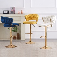 Tabouret de Bar Nordique Pivotant Pas Cher Comptoir Meubles Or Velours Cuir Cuisine De Luxe Moderne Tabouret Haut Chaises de Bar pour Table de Bar