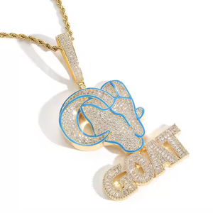 Pendentif Hip Hop personnalisé en argent sterling 925 avec diamant Moissanite de 2 pouces, breloque de collier Iced Out - Product Image 4