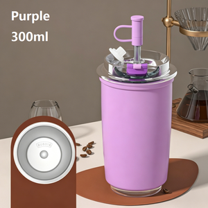 Stainless Steel Tumbler 300ml Vacuum Insulated <b>Double</b> <b>Wall</b> With Lid For Hot Cold Drinks - Product Image 6