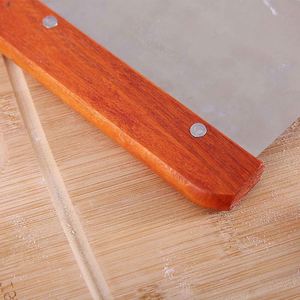 Bread Scrape Bakers Tool Slashing Tool Wooden Handle Metal Dough Scraper Pizza Dough Cutter Chopper - Product Image 4