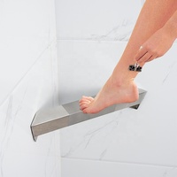 Repose-pieds de douche d'angle en acier inoxydable pour le rasage des jambes, barre antidérapante moletée pour salle de bain