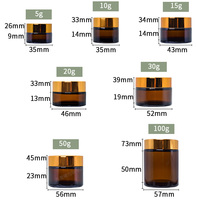 Mini cosmétique 5g 10g 15g 20g 30g 50g 60g 100g médecine pommade verre ambre crème baume pots pour crème pour le visage