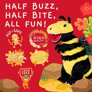 Animales de Peluche Suaves y Abrazables de Alta Calidad, Personalizables, Combinación de Abeja y Tiranosaurio, Regalos Únicos y Lindos para Niños, Niñas y Amigos - Product Image 2