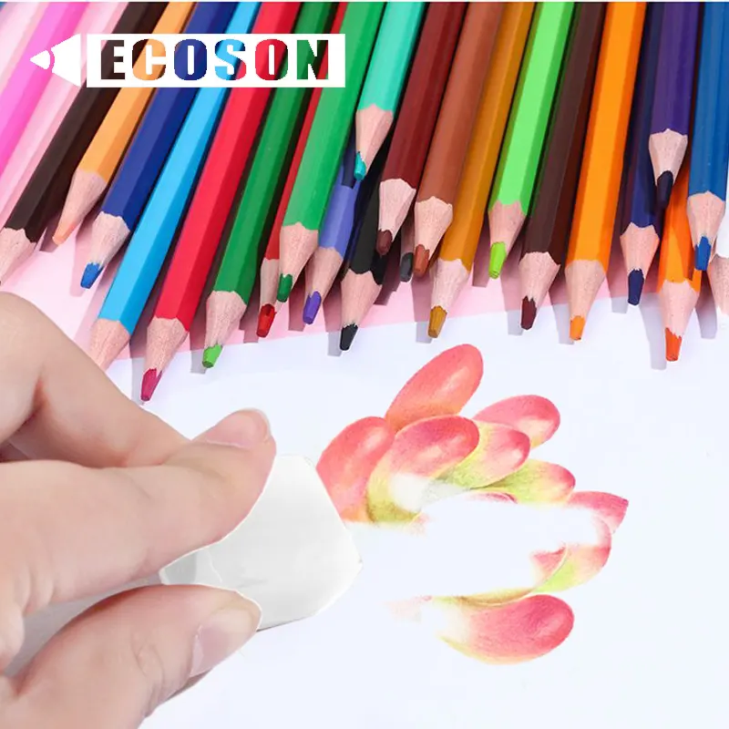 Lápis De Cor Apagável Não-tóxico Lápis Coloridos Conjunto De Papelaria Esboço Colorido Material Escolar Papelaria