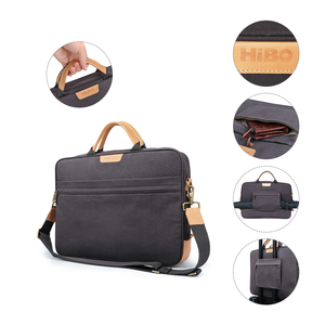 Maletín de Negocios de Lona Encerada para Hombre, Color <span class=keywords><strong>Gris</strong></span> Vintage, para Portátil de 15 Pulgadas, Bolsa de Mensajero de Gran Capacidad, Diseño Vintage - Product Image 2