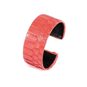 Brazalete ajustable de cuero con estampado de piel de serpiente pitón para hombre, joyería de moda, brazalete de cuero con patrón de forma de serpiente - Product Image 4