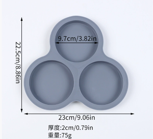 Silicone Muffin Top Chảo <span class=keywords><strong>3</strong></span> Khoang Chịu Nhiệt 450f Không Khí Nồi Chiên Trứng Chảo Cho Nướng Bánh Công Cụ Bakeware Khuôn - Product Image 6