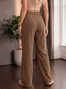 <span class=keywords><strong>Pantaloni</strong></span> Cargo da Donna Vintage in <span class=keywords><strong>Velluto</strong></span> a Coste a Gamba Larga, Vita Alta, Vestibilità Ampia, Casual, Autunnali, in Poliestere, Vendita all'Ingrosso - Product Image 2