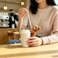 Manchons de tasse personnalisés en peluche pour café, lait, thé, soda, café, avec sangle, pour les cafés et les bars.