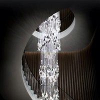 Lustre moderne en céramique en spirale en forme de feuille, luminaire suspendu personnalisé pour villa, escalier, hall d'hôtel, décoration de luxe