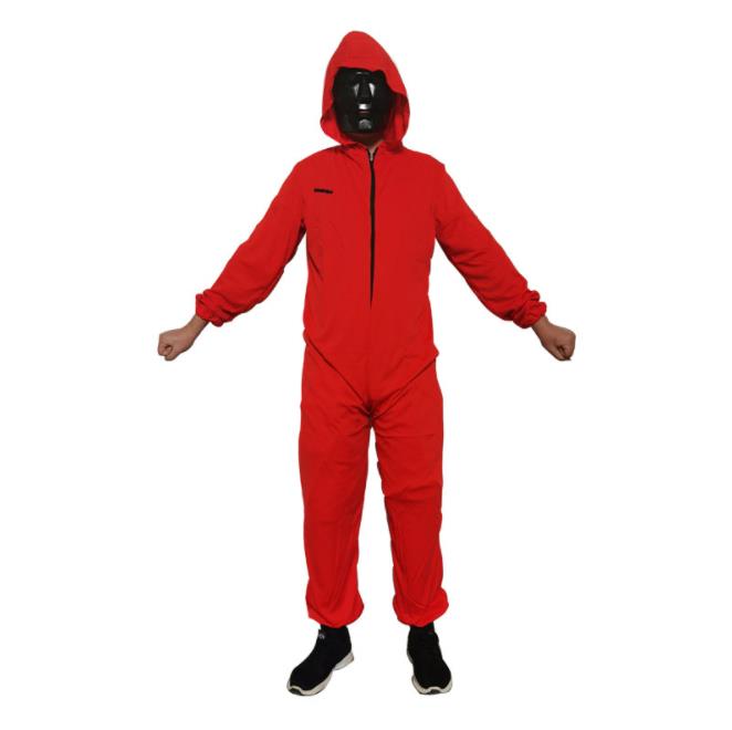 Игра кальмара Косплей цельный костюм Большой Босс маска с капюшоном костюм кальмара игра одежда