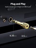 6.35mm 1/4 erkek 3.5mm 1/8 kadın Stereo kulaklık adaptör ses jakı altın fiş için hoparlör kulaklık gitar dijital piyano Amp