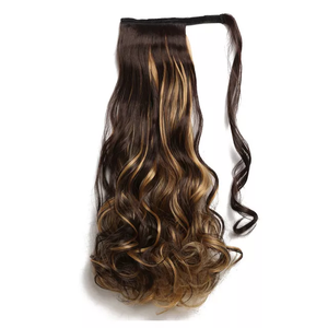 <b>Body</b> <b>Wave</b> russian hairPonytail Human Hair Extensions Virgin Remy Double Drawn Drawstring Ponytail Bouncy Wavy Seamless Look Hair - Product Image 3