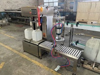 Machine de remplissage et de bouchage semi-automatique pour bidons de 5 kg, 10 kg, 15 kg, 25 kg, seaux, fûts, barils et jerricans de peinture
