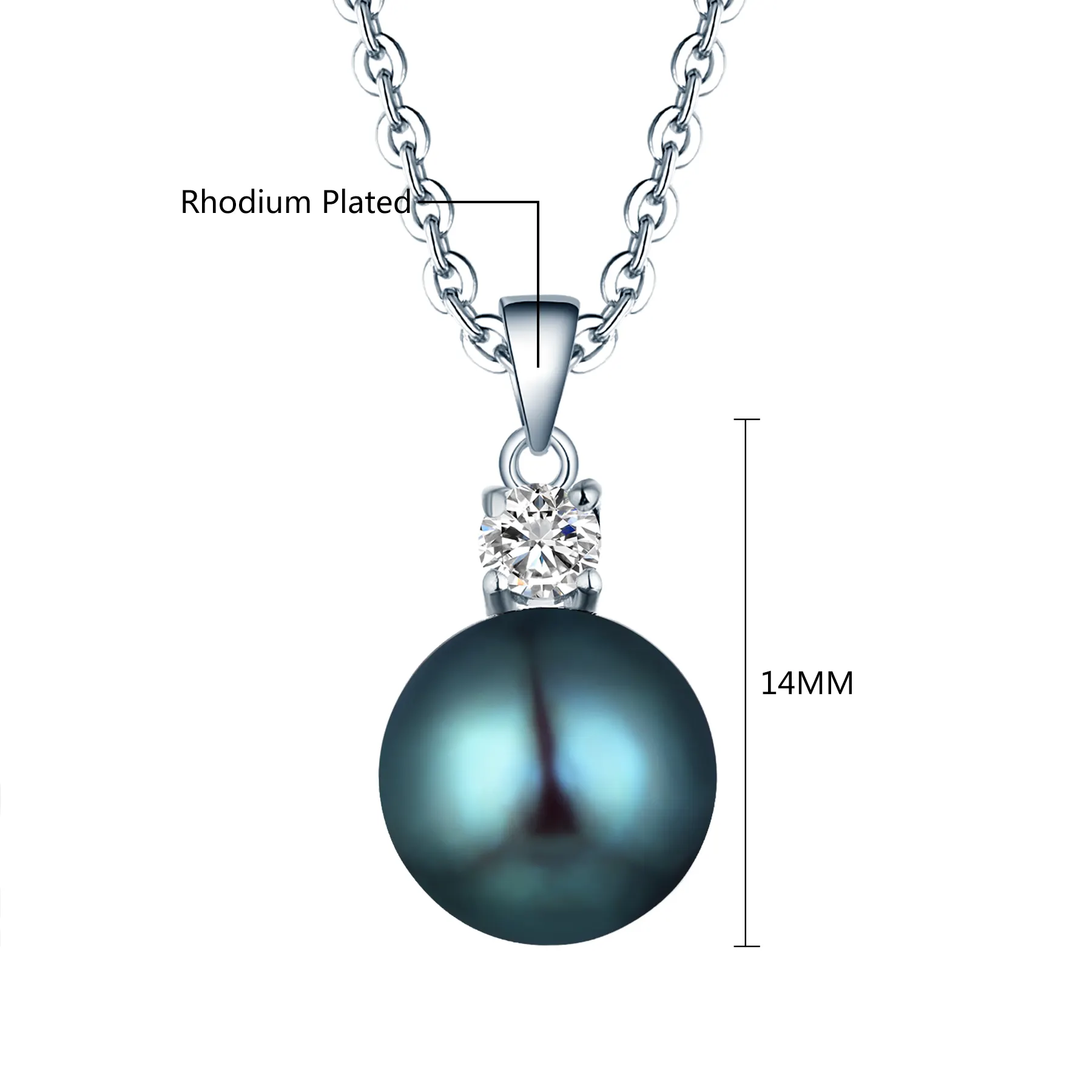 Gioielli minimalisti di perle 925 argento di lusso perla d'acqua dolce ciondolo da donna collana nera di perle d'acqua dolce