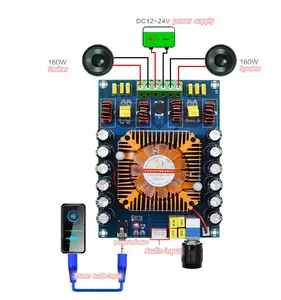 XH-A121 Boarpapan Amplifier Digital 2X160W Modul Audio AMP Stereo Papan Amplifier Mobil Home Theater