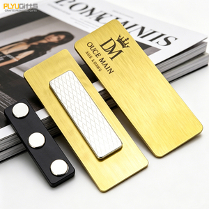 Nuevas llegadas botón personalizado insignia imán personal tablero latón Metal etiqueta nombre magnético Hotel personal nombre etiqueta - Product Image 1