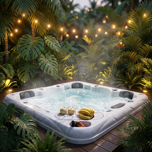 2026 Hot Sales Relax Luxury OutDoor Massage Spa Hot Tub Outdoor <strong>Bathtub</strong> 6 Person for Garden Jacuzzier Outdoor Spa with LED - Product Image 1