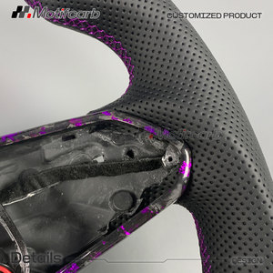 พวงมาลัยคาร์บอนไฟเบอร์สีม่วงสไตล์สปอร์ตแบบกำหนดเอง สำหรับรถยนต์ Volkswagen MK8 2020-2025 Golf R GTI Touareg Jetta Tiguan - Product Image 4