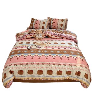 Cartoon Cotton Twill Bedding Set 4 Piece Winter Autumn Warm Skin Friendly Student Dormitory Use - Product Image 5