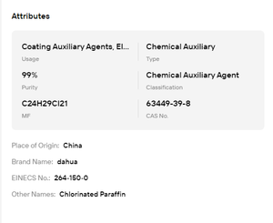 Industrial Grade Chlorinated <b>Paraffin</b> CP52 52% Liquid for Coating Industrial Application - Product Image 6