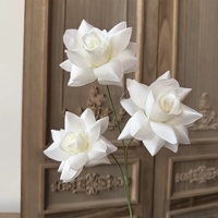 Rose artificielle en soie à 3 têtes, pétales retournés, pour mariage, décoration florale de la maison, KW-F148