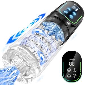 QTHY 남성용 에어플레인 컵 완전 자동 워터 배스 텔레스코픽 회전 이중 진동 흡입 디지털 디스플레이 자위기구 - Product Image 5